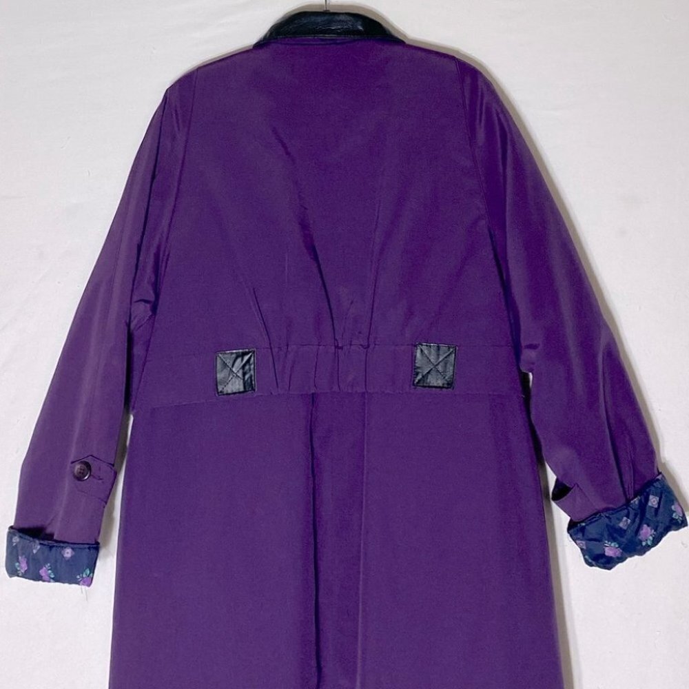 Vintage Long Purple Coat W Quilted Lining L Cottagecore Grannycore Grandmacore - Picture 8 of 14